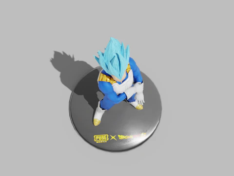 PUBG Mobile x Dragon Ball Super Saiyan Blue Vegeta Statue 3D Model