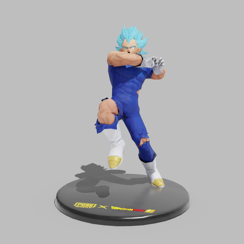 PUBG Mobile x Dragon Ball Super Saiyan Blue Damaged Statue 3D Модель .c4d .max .obj .3ds .fbx .stl .blend 