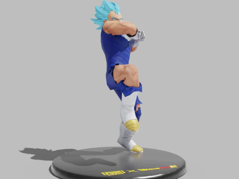 PUBG Mobile x Dragon Ball Super Saiyan Blue Damaged Statue 3D Model