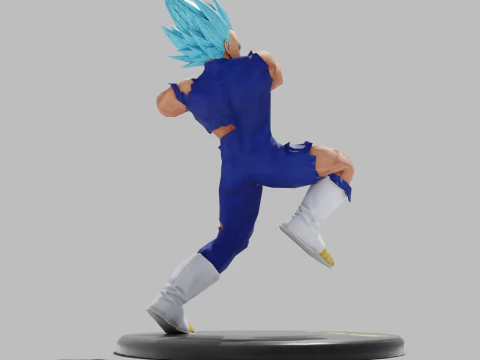 PUBG Mobile x Dragon Ball Super Saiyan Blue Damaged Statue 3D Model