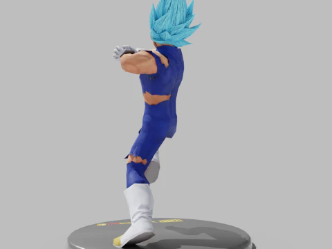 PUBG Mobile x Dragon Ball Super Saiyan Blue Damaged Statue 3D Model