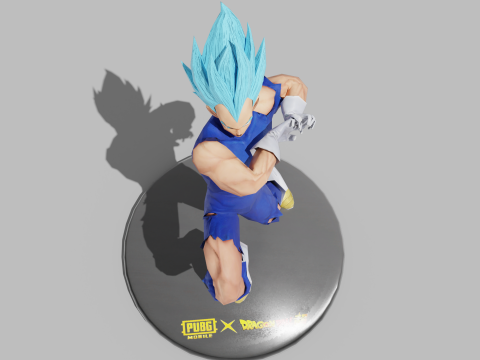 PUBG Mobile x Dragon Ball Super Saiyan Blue Damaged Statue 3D Модель