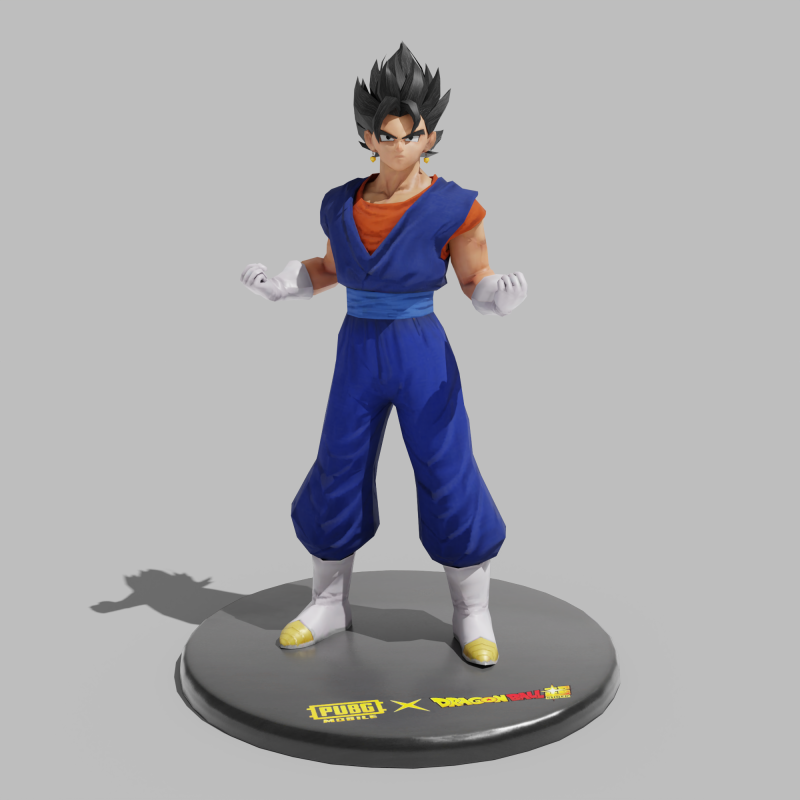 PUBG Mobile x Dragon Ball Vegito Statue 3D Model .c4d .max .obj .3ds .fbx .stl .blend 