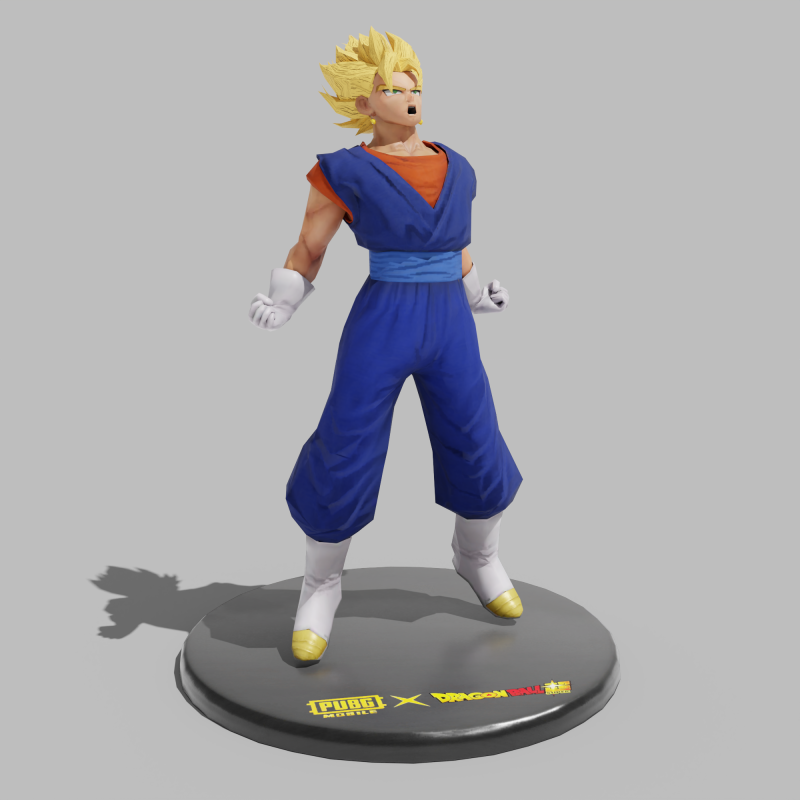 PUBG Mobile x Dragon Ball Super Saiyan Vegito Statue 3D मॉडल .c4d .max .obj .3ds .fbx .stl .blend 