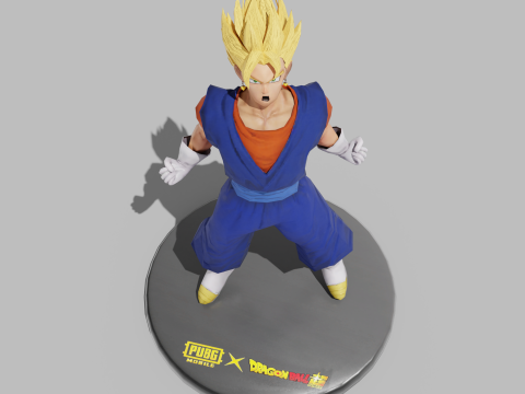 PUBG Mobile x Dragon Ball Super Saiyan Vegito Statue 3D मॉडल