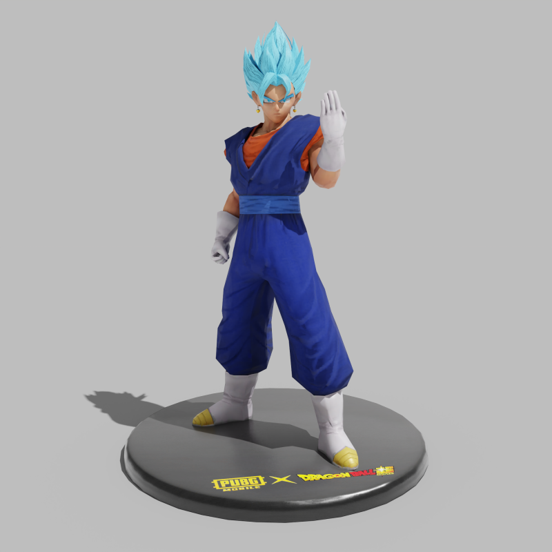 PUBG Mobile x Dragon Ball Super Saiyan Blue Vegito Statue Model 3D .c4d .max .obj .3ds .fbx .stl .blend 