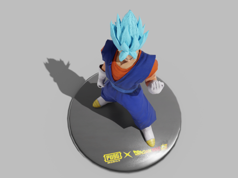 PUBG Mobile x Dragon Ball Super Saiyan Blue Vegito Statue Model 3D