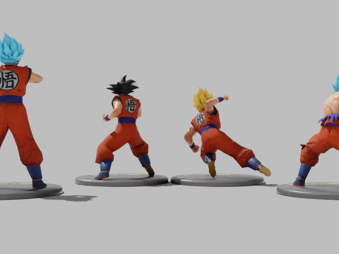 PUBG Mobile x Dragon Ball Son Goku Statues 3D Model