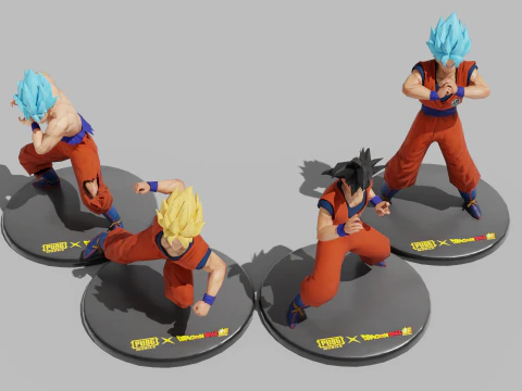 PUBG Mobile x Dragon Ball Son Goku Statues 3D Model