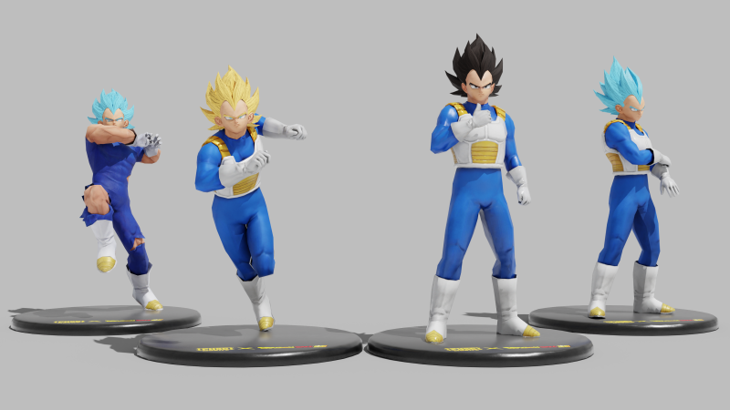 PUBG Mobile x Dragon Ball Vegeta Statues Modèle 3D .c4d .max .obj .3ds .fbx .stl .blend 
