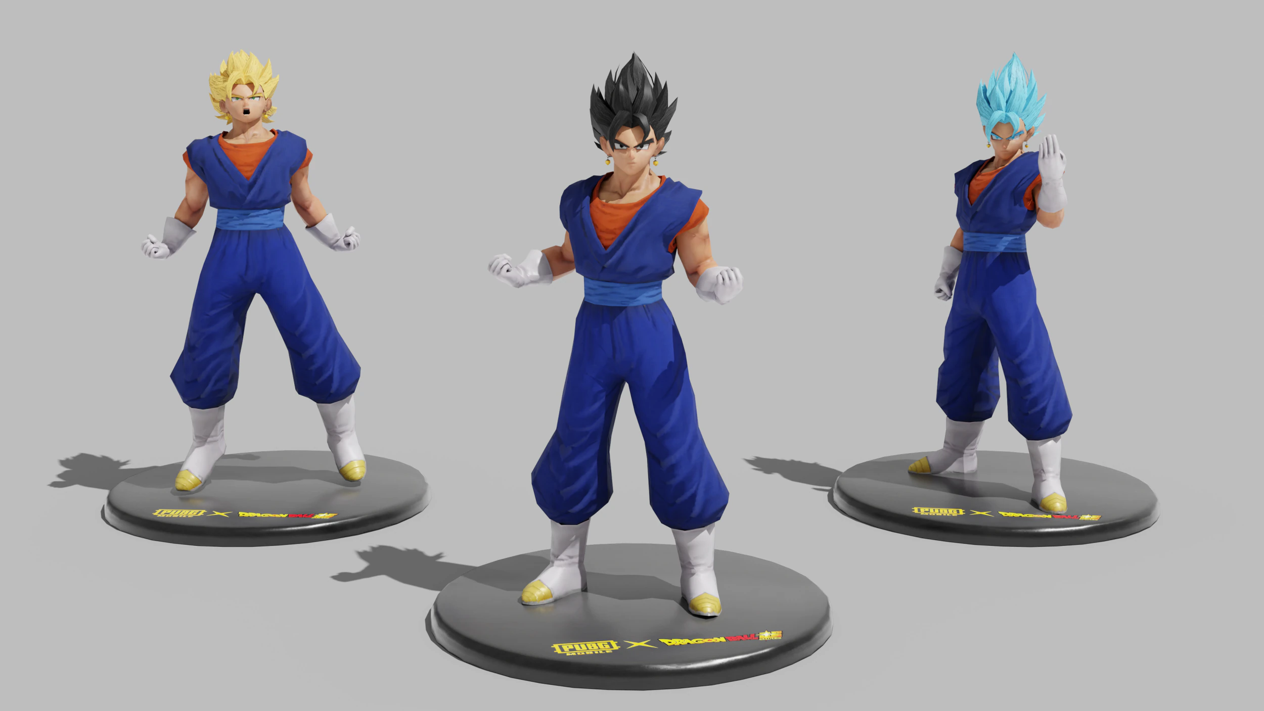 PUBG Mobile x Dragon Ball Vegito Statues 3D Model .c4d .max .obj .3ds .fbx .stl .blend 