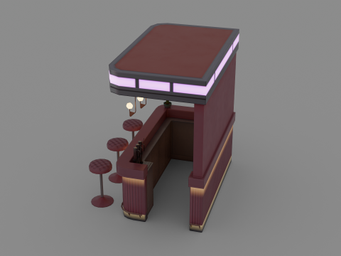 Pink Mini Bar Model 3D