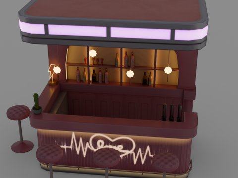 Pink Mini Bar Model 3D