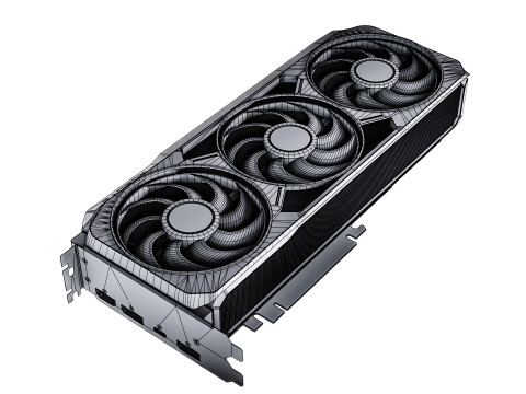 AMD Radeon RX 9070 XT Modèle 3D
