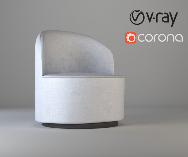 Modern Tearoom Lounge Chair with Return Swivel Base Model 3D .c4d .max .obj .3ds .fbx .stl .blend 