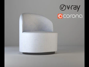 Modern Tearoom Lounge Chair with Return Swivel Base 3D Model