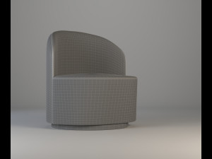Modern Tearoom Lounge Chair with Return Swivel Base Model 3D