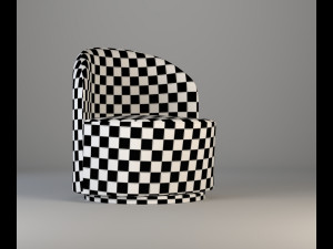 Modern Tearoom Lounge Chair with Return Swivel Base Model 3D