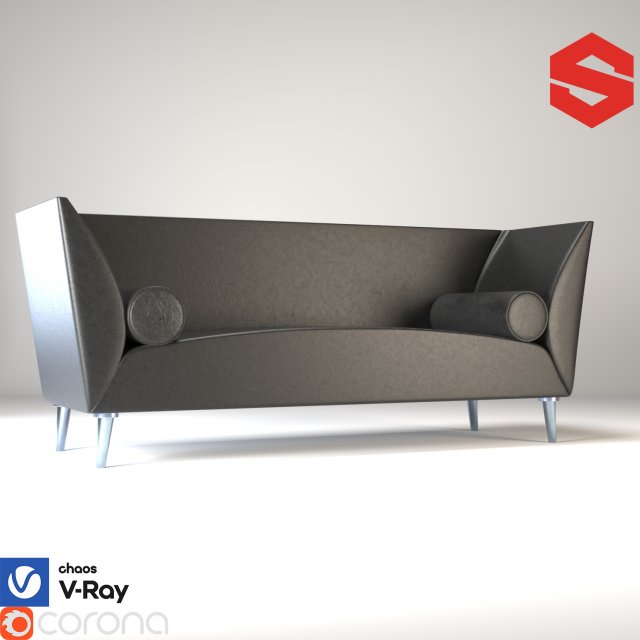 Cappellini modern sofa 3D 모델 .c4d .max .obj .3ds .fbx .stl .blend 