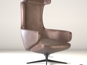 GRAND REPOS old leather chair Modello 3D