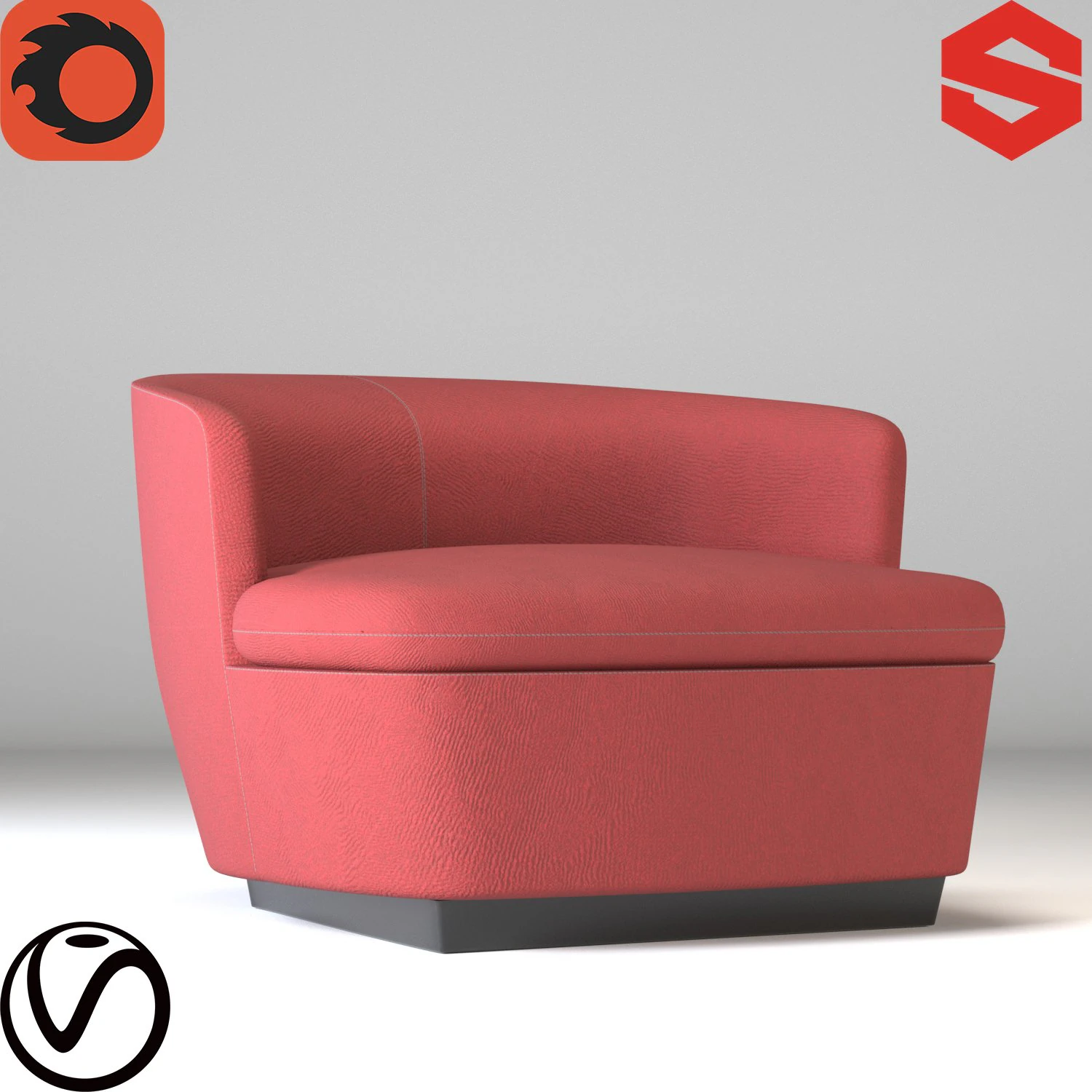Orla Lounge Chair 3D Model .c4d .max .obj .3ds .fbx .stl .blend