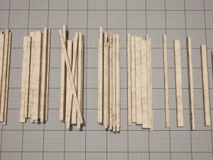 Wooden Planks set Low-poly 3D Model