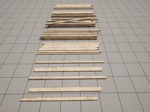Wooden Planks set Low-poly 3D Model