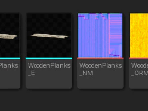 Wooden Planks set Low-poly 3D Model