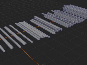 Wooden Planks set Low-poly 3D Model