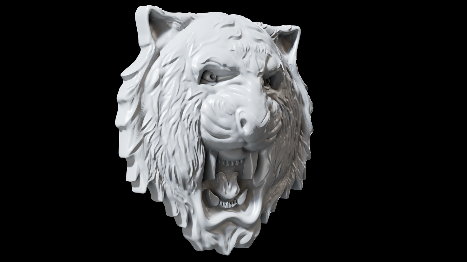 3D file Tiger head STL file 3d model - relief for CNC router or 3D