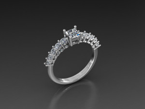 Diamond ring womens 3D Model