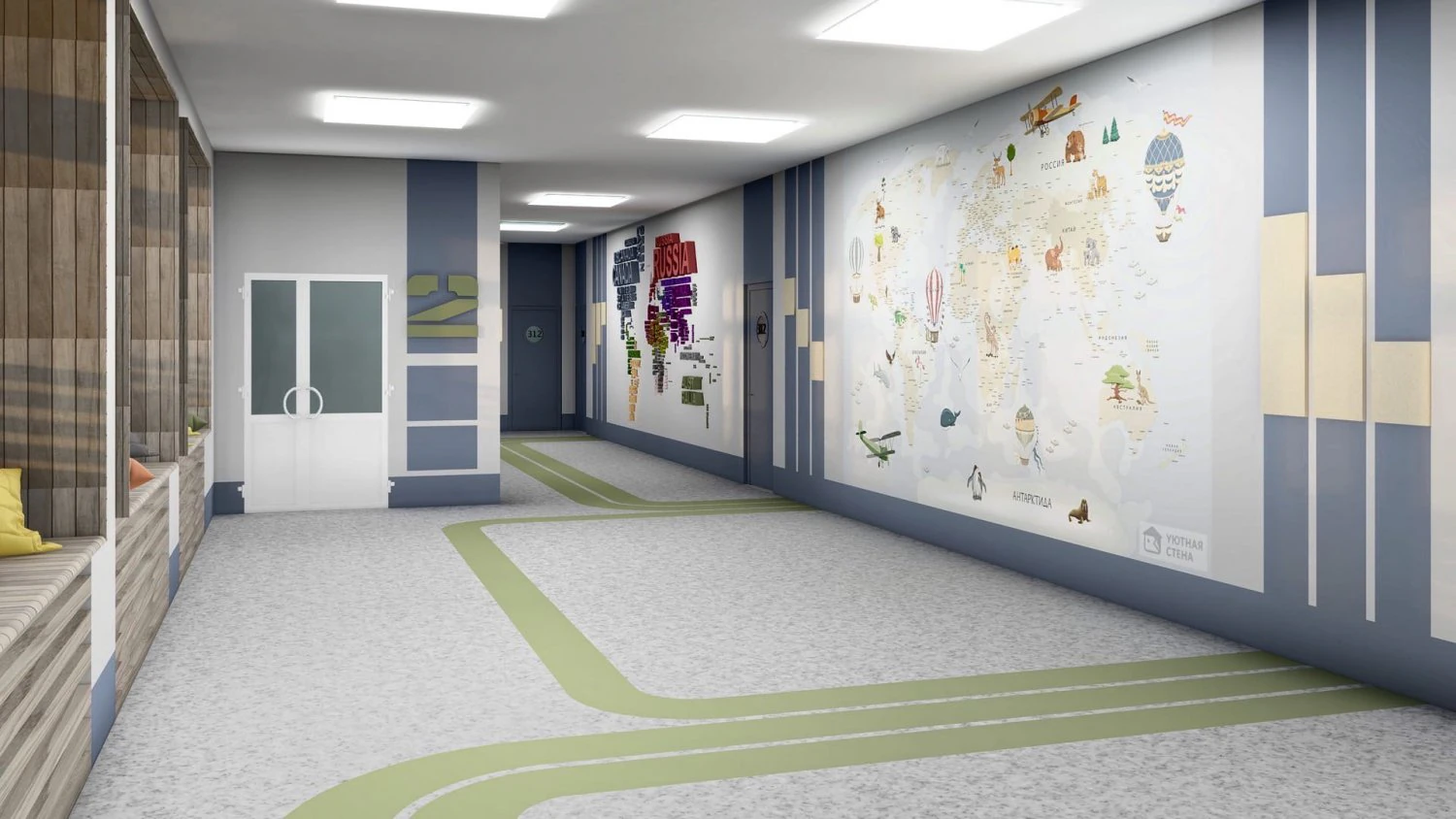 Interno della scuola Modello 3D .c4d .max .obj .3ds .fbx .stl .blend 