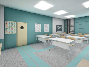 Interno della scuola Modello 3D