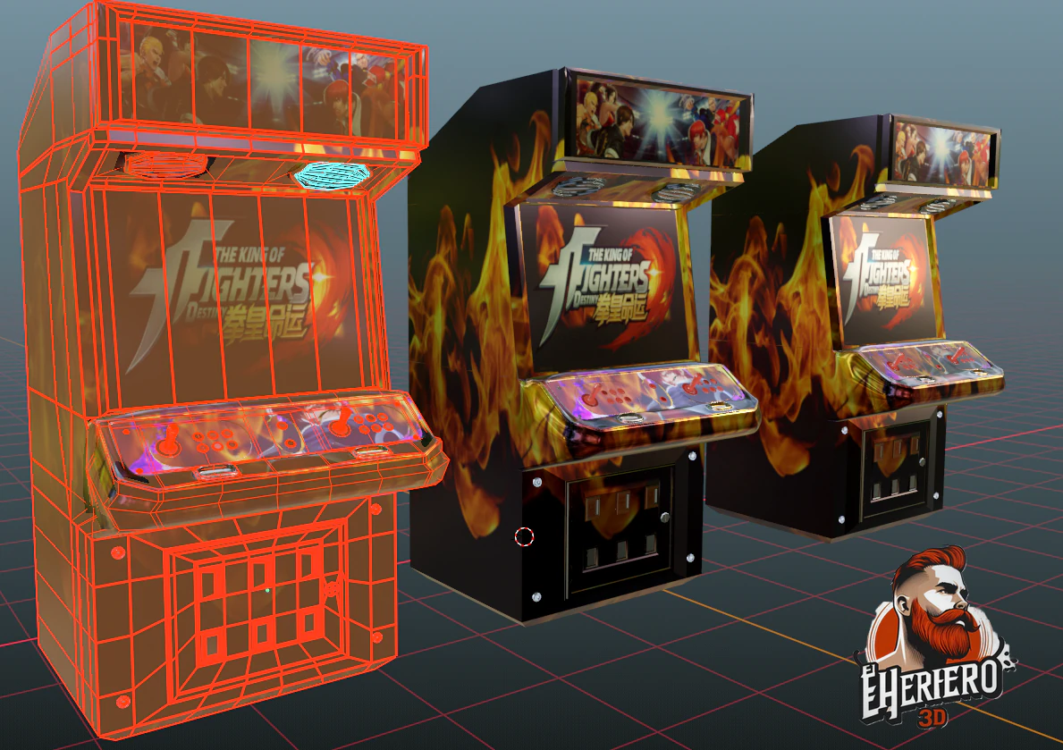 Retro Arcade Machine 3D Model .c4d .max .obj .3ds .fbx .stl .blend