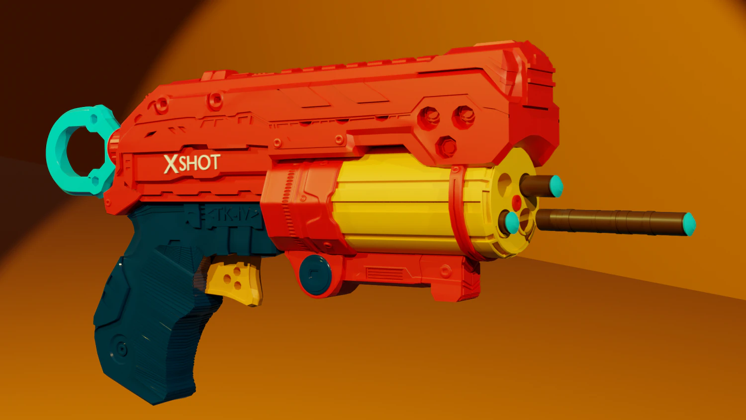 REVOLVER NERF 3D Model .c4d .max .obj .3ds .fbx .stl .blend 