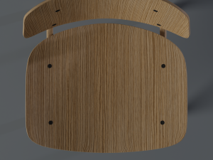 Modern Wooden Chair with Curved Backrest 3D Модель