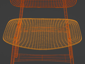 Modern Wooden Chair with Curved Backrest 3D Модель