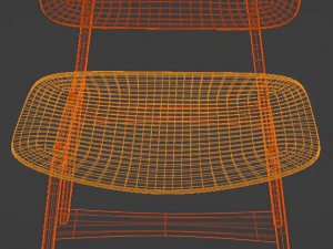 Modern Wooden Chair with Curved Backrest 3D Model