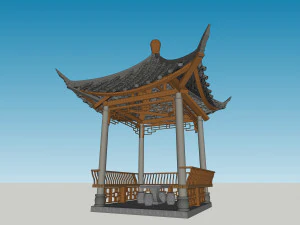 Chinese style pavilion 01 3D Model
