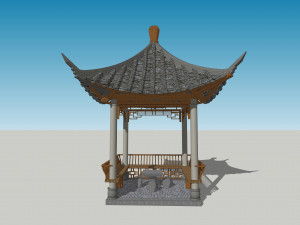 Chinese style pavilion 01 Modèle 3D