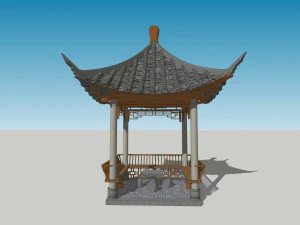 Chinese style pavilion 01 3D Model