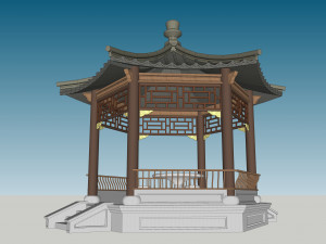 Chinese style pavilion 02 Modèle 3D