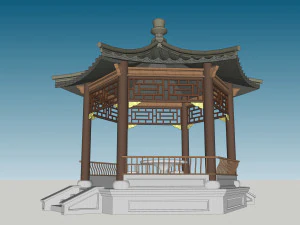 Chinese style pavilion 02 3D Model