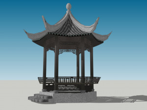 Chinese style pavilion 03 3D Model