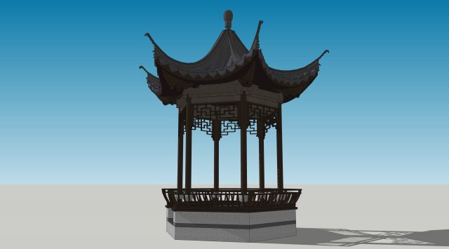 Chinese style pavilion 04 3D मॉडल .c4d .max .obj .3ds .fbx .stl .blend 