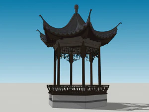 Chinese style pavilion 04 3D Model