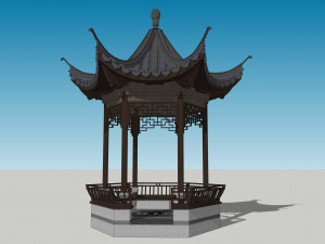 Chinese style pavilion 04 3D मॉडल