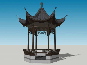 Chinese style pavilion 04 3D Model