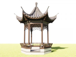 Chinese style pavilion 04 3D Model