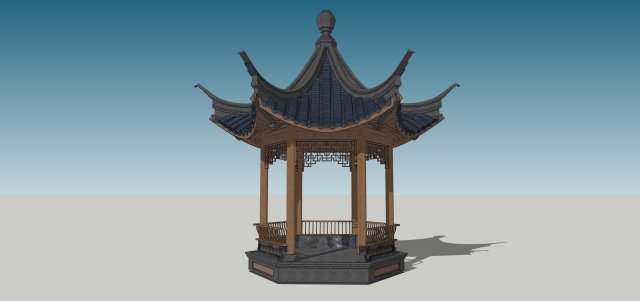 Chinese style pavilion 05 3D Модель .c4d .max .obj .3ds .fbx .stl .blend 